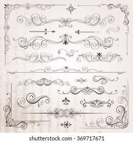 Vintage frames and scroll elements