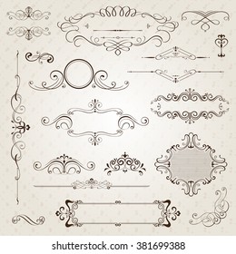 Vintage frames and scroll elements