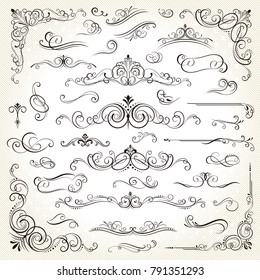 Vintage frames and scroll elements