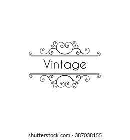 Vintage frames and scroll elements. Vector decorative border.
