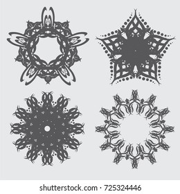 Vintage frames and scroll elements,Floral background design, luxury mandala