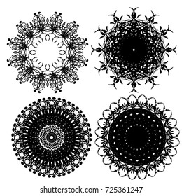 Vintage frames and scroll elements,Floral background design, luxury mandala