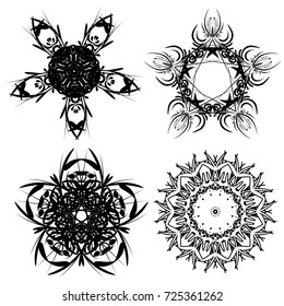 Vintage frames and scroll elements,Floral background design, luxury mandala