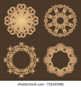  Vintage frames and scroll elements,Floral background design, luxury mandala