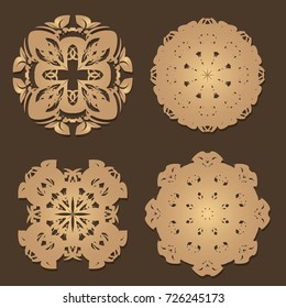  Vintage frames and scroll elements,Floral background design, luxury mandala