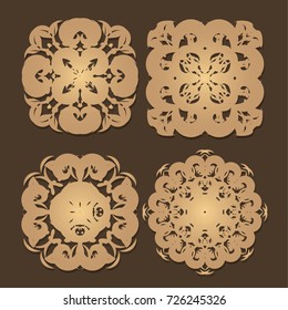  Vintage frames and scroll elements,Floral background design, luxury mandala