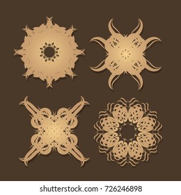  Vintage frames and scroll elements,Floral background design, luxury mandala