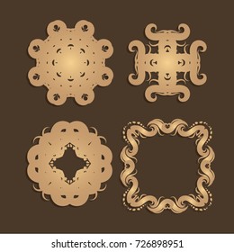Vintage frames and scroll elements,Floral background design, luxury mandala