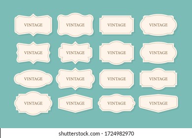 Vintage Frames Set, clipart bundle. Retro collection for decorative design. Frame Retro collection for decorative design. Vector stock illustration.