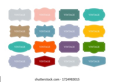 Vintage Frames Set, Clipart Bundle. Retro Collection For Decorative Design. Frame Retro Collection For Decorative Design. Vector Stock Illustration.