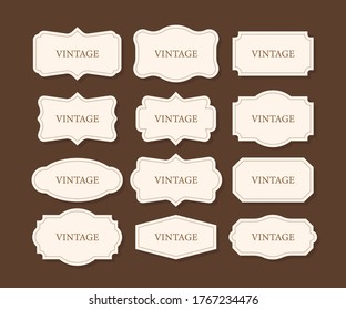 Vintage Frames Set, clipart bundle. Retro collection for decorative design. Frame Retro collection for decorative design. Vector stock illustration.