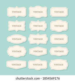 Juego de marcos vintage, paquete clipart. Colección retro para el diseño decorativo. Colección Frame Retro para el diseño decorativo. Ilustración de material vectorial.