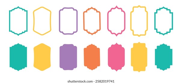 Vintage frames set isolated on white background. Set of vintage frames and labels vector illustration