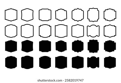 Vintage frames set isolated on white background. Set of vintage frames and labels vector illustration