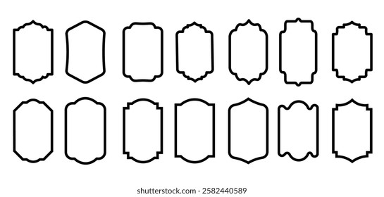 Vintage frames set isolated on white background. Set of vintage frames and labels vector illustration
