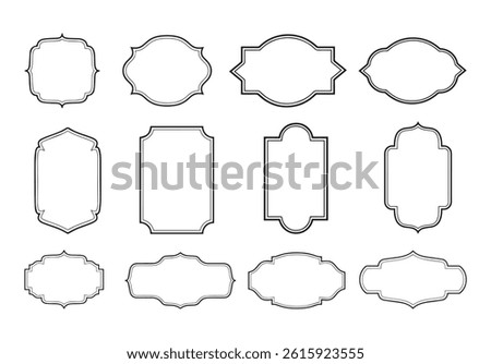 Vintage frames set isolated on white background. Decorative frame.