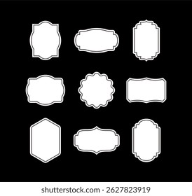 Vintage Frames Set on Black Background