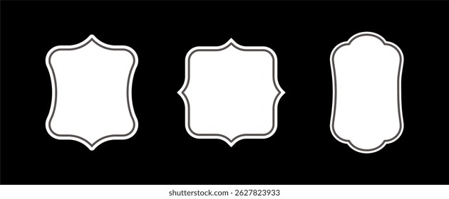 Vintage Frames Set on Black Background