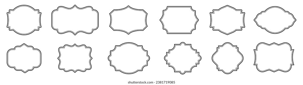 Vintage frames set on white background. Decorative frame. Vector corners icon