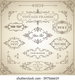 Vintage Frames - Set of ornate vintage frames. Each frame is grouped for easy editing.
