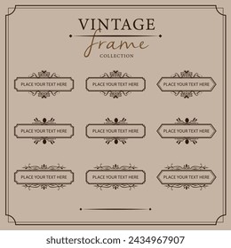 Vintage frames set. Retro design elements. Vector illustration.