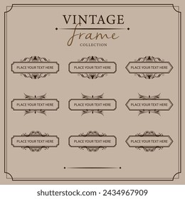 Vintage frames set. Retro design elements. Vector illustration.
