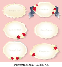 Vintage frames set. romantic style, shabby chic