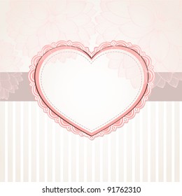Vintage frames in shape of a heart. Element for design.