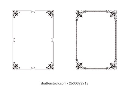 Vintage frames vector on black colour