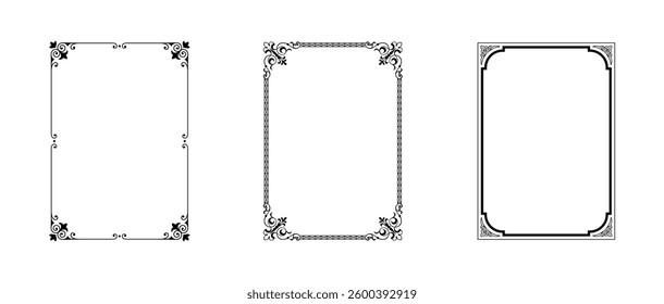 Vintage frames vector on black colour