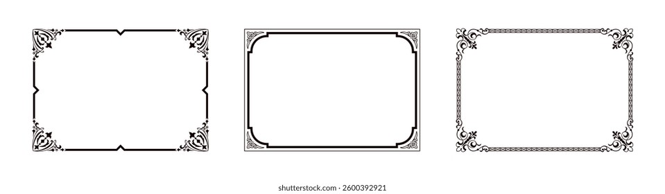 Vintage frames vector on black colour