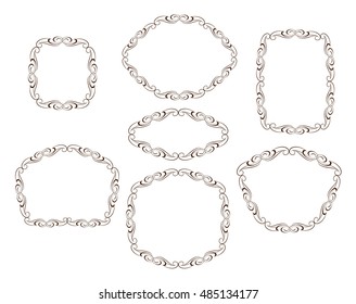 Vintage frames .Well built for easy editing.Brown white.Vector illustration.