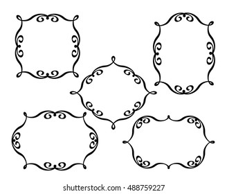 Vintage frames .Well built for easy editing.Brown white.Vector illustration.