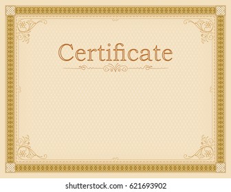 Vintage Framework Background Template Certificate Diploma Stock Vector ...