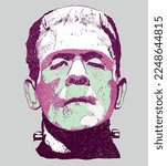 Vintage Frankenstein  classic vector illustration 