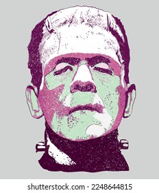 Vintage Frankenstein  classic vector illustration 