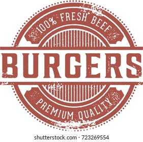 Vintage Fresh Beef Burgers Restaurant Sign Stock Vector (Royalty Free ...