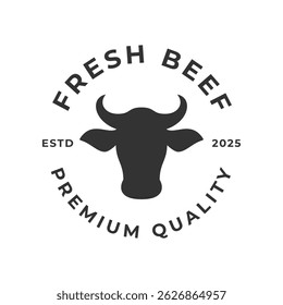 Diseño de insignia de Ilustración vectorial de logotipo de carne fresca vintage