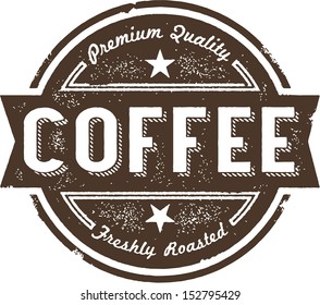 Vintage Fresh Coffee Label Stamp