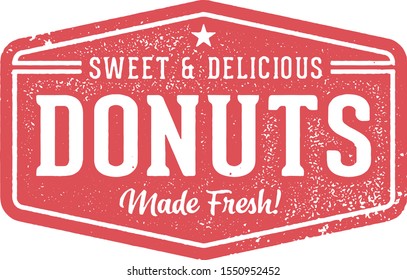 Vintage Fresh Donuts Sign for Bakery