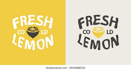 Vintage fresh lemon illustration vector design for print and apparel.