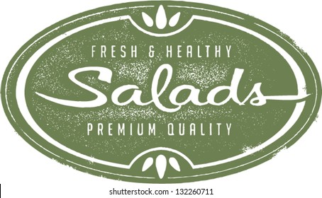 Vintage Fresh Salads Menu Stamp