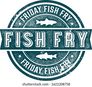 Vintage Friday Fish Fry Special Restaurant Stamp
