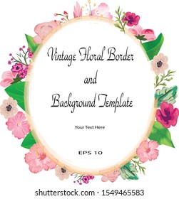 Vintage Froral Frame and Border Background Template