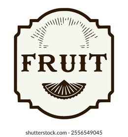 vintage fruit label emblem badge print poster retro vector illustration template design