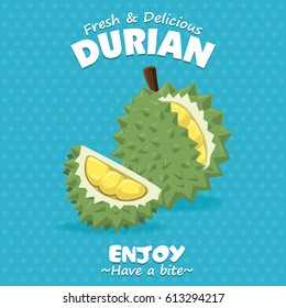 Vintage fruit poster design with Durian