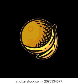 Vector de logotipos sencillos y modernos de frutas antiguas e imágenes de material