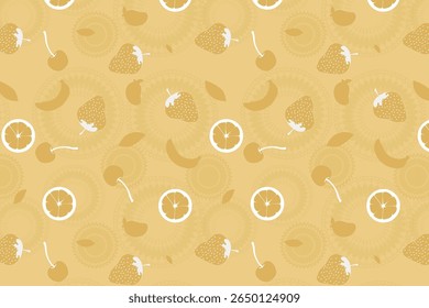 Vintage fruits Soft Earthy Tone perfect for menu designs Poster, Fabric , Packaging Design 