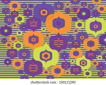 vintage fun and colorful pattern wallpaper background