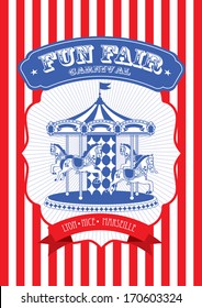 vintage fun fair and carnival poster template vector/illustration